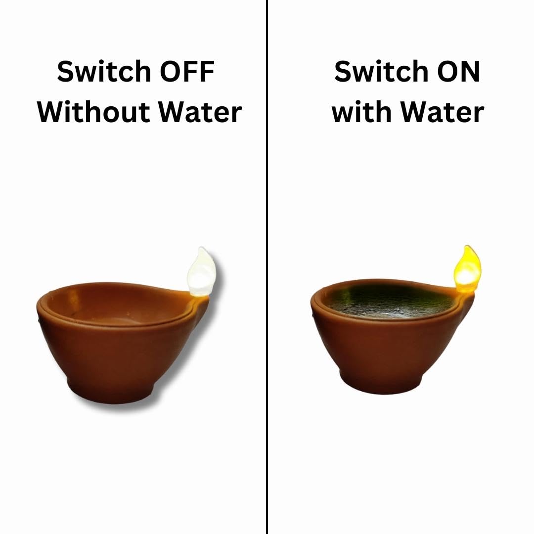 Water Sensor Diya for Diwali Decoration Item for Home Decor and Diwali Gift (6 Pcs, 12 Pcs & 24 Pcs)